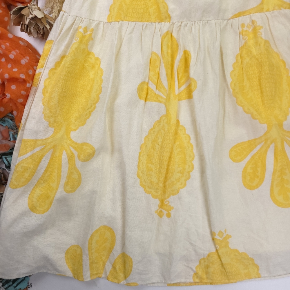 Carshmere & Cupcakes Yellow Cream Floral Tiered Skirt - Size M - Picture 3 of 13